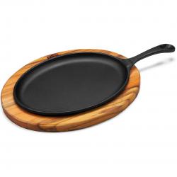 Chapa Oval com Suporte Madeira 25x18 cm 1244 - Fumil