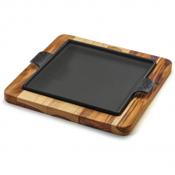 Chapa Quadrada 22x22 cm com Suporte de Madeira 1246 - Fumil