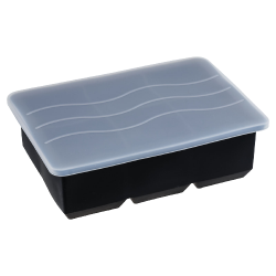 Forma De Gelo Silicone 6 Cubos 51mm Preta Com Tampa - Weck