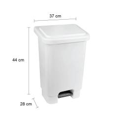 Lixeira Plástica Retangular 15 Litros com Pedal e Haste de Aço - Grassoeti