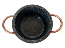 Mini Panela Pedra Sabão com Alca De Cobre 800 ml  - Bras Art