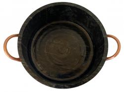 Panela Pedra Sabão com Alca De Cobre 3 Lts  - Bras Art
