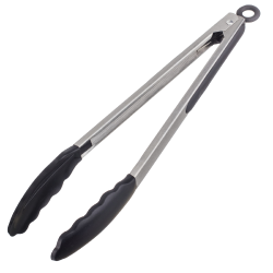 Pegador Inox Com Ponta Silicone 30cm Preto - Weck