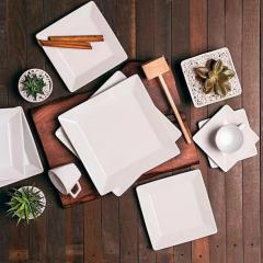 Prato Quadrado Fundo 21x21cm Quartier White - Oxford