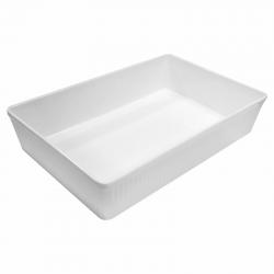 Travessa Retangular Estriada Melamina 25 x 17 cm - Bestfer