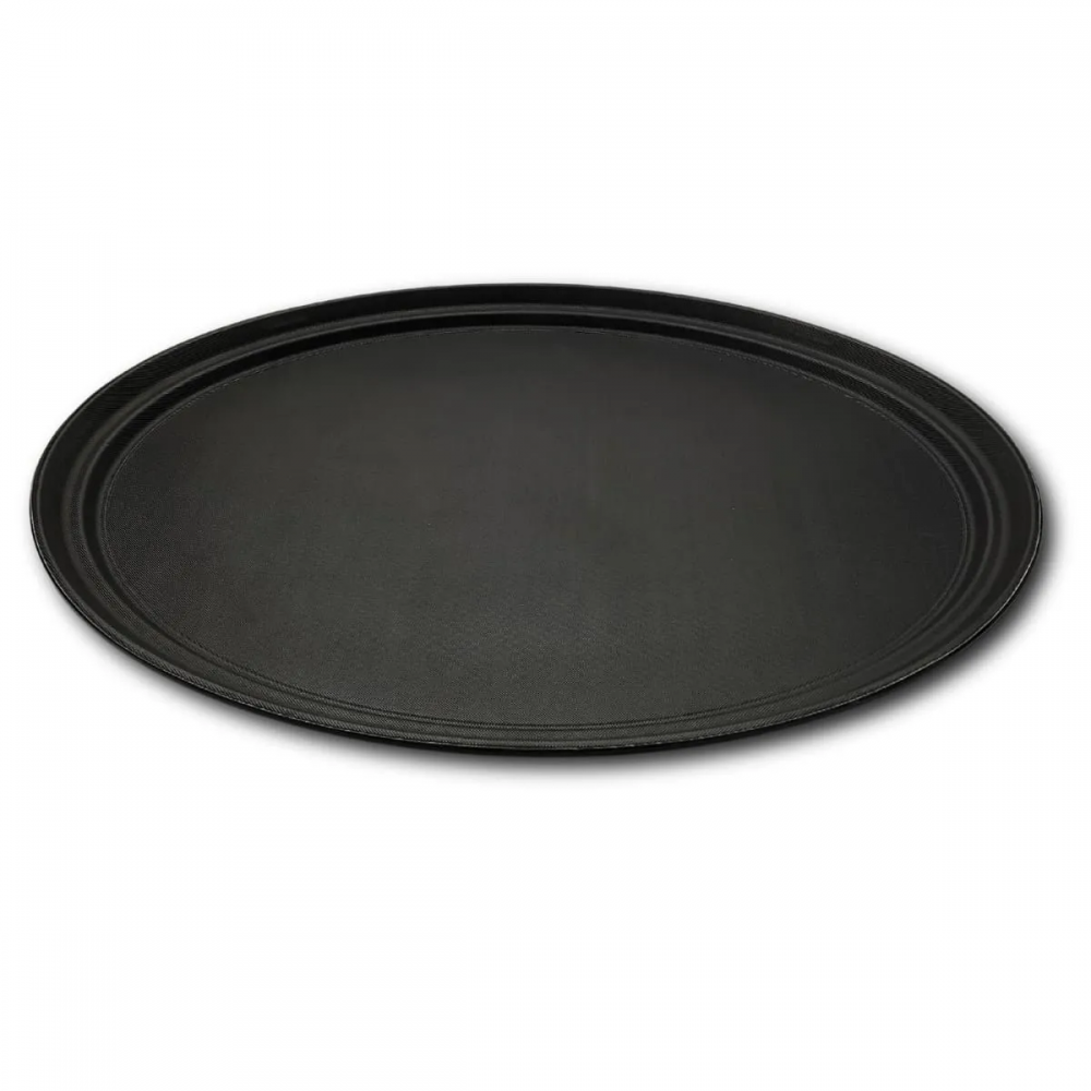 Bandeja Antiderrapante Oval 68 cm Preta - Grassoeti