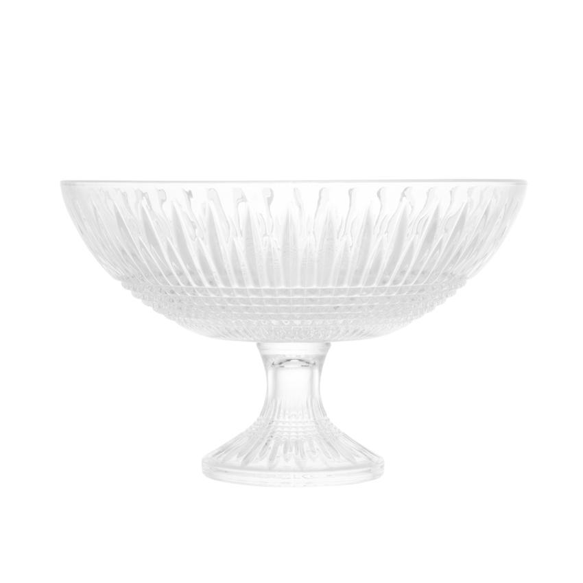 Centro de Mesa de Cristal com Pé Queen Ø 30cm x 19cm - Wolff