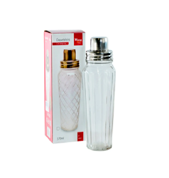 Coqueteleira De Vidro Com Tampa Inox 570 ml - Grassoeti