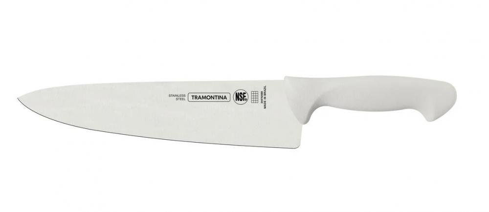 Faca Profissional Aço Inox Cozinha Churrasco Cabo Branco 8¨