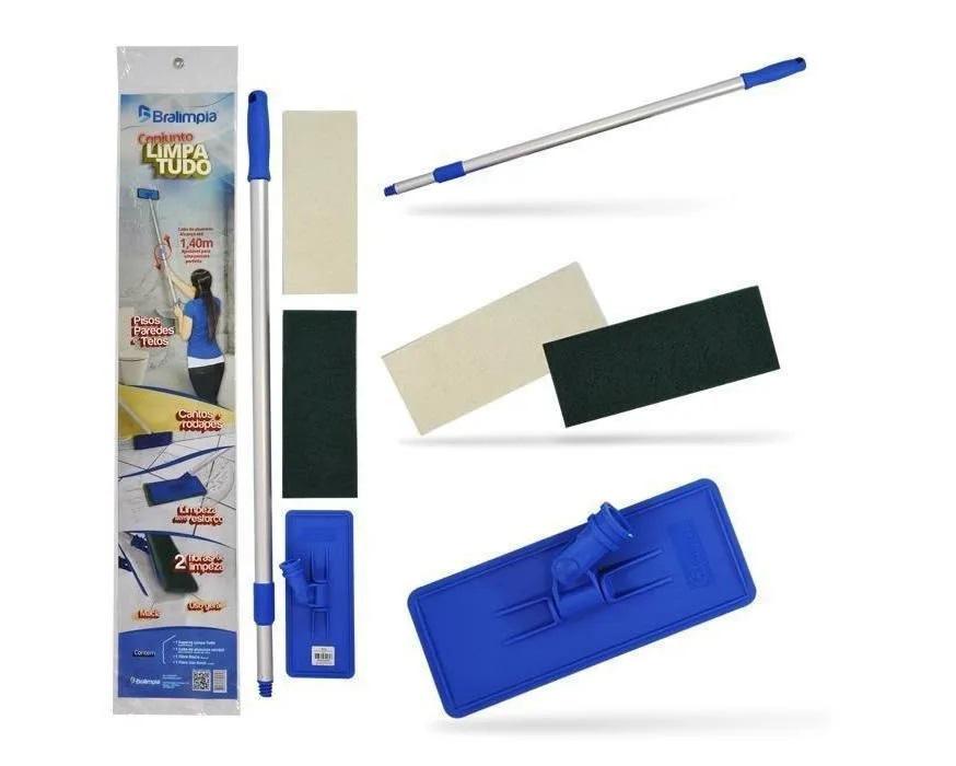 Kit Conjunto Suporte Limpa Tudo com Rosca Azul CJTUDO - Bralimpia