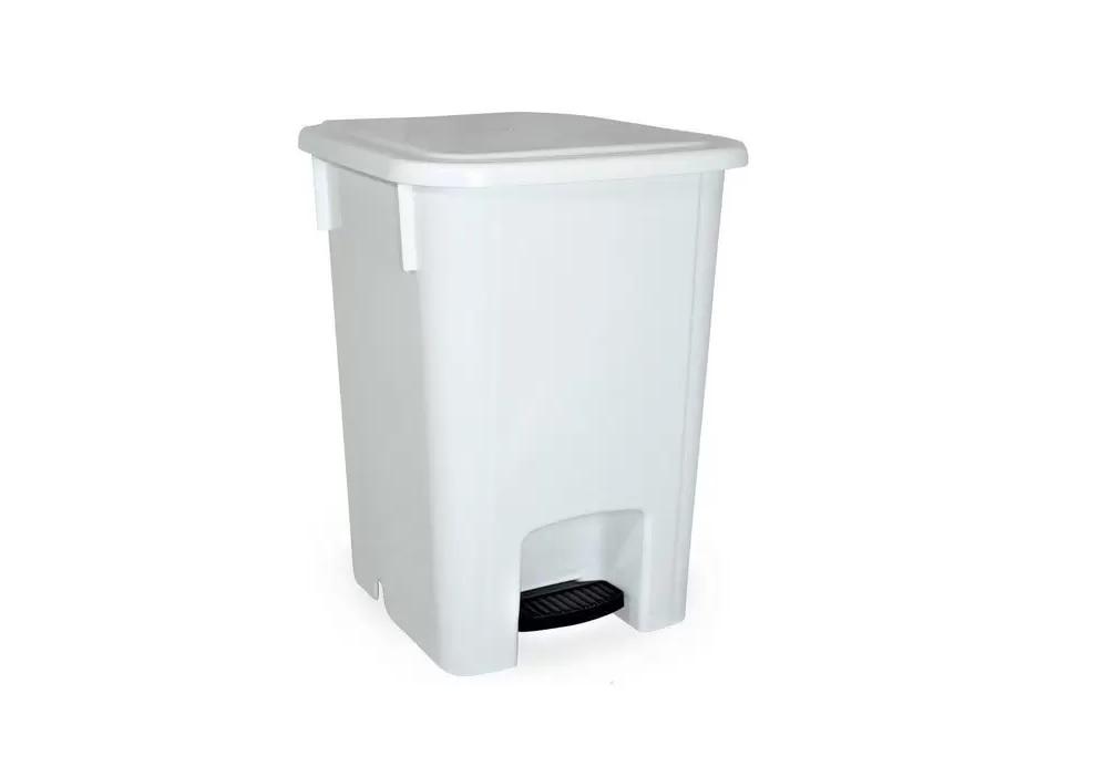 Lixeira Coletor com Pedal 15 Litros Branco - Bralimpia