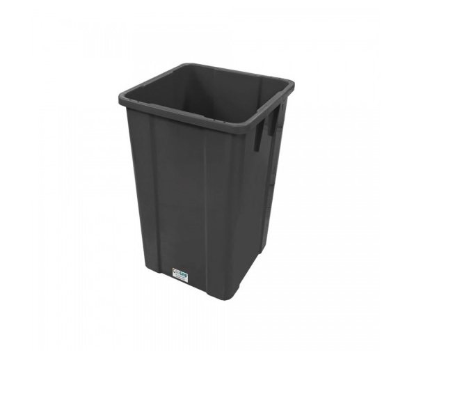 Lixeira Quadrada Plástico Preto 100 Lts - Grassoeti