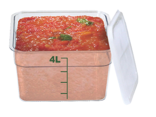 Pote Com Tampa Transparente 4Litros 22x22x13cm - Plasticom