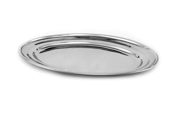 Travessa Oval Rasa 30 x 22 cm Inox - Grassoeti