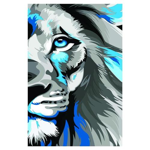 Quadro Decorativo Leão olhos azuis Rei