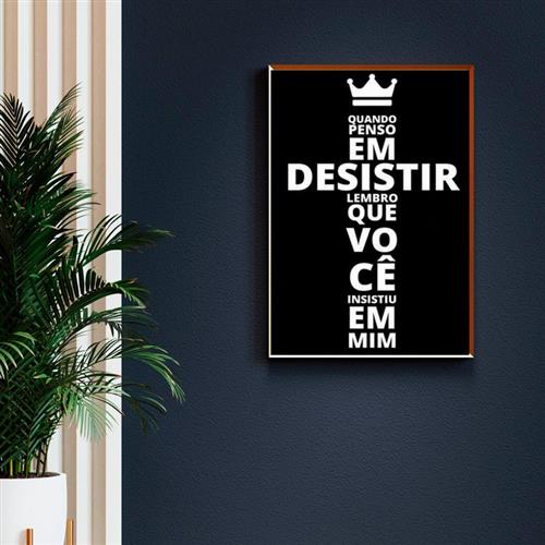 Quadro Decorativo Nunca Desista 30x40cm Preto