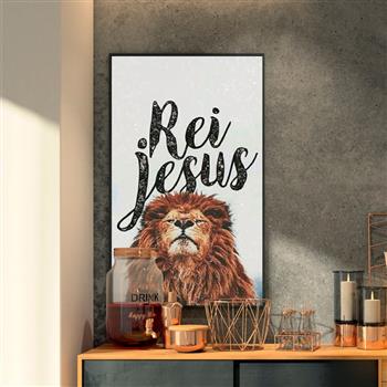 Quadro Decorativo Jesus Rei e o Leão