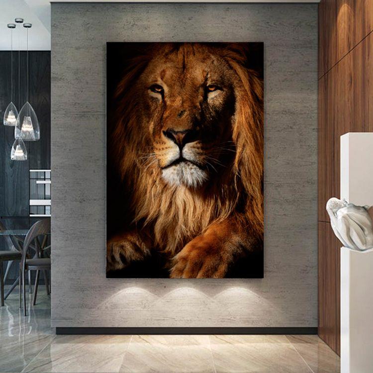 Quadro Decorativo Leão Savana Rei