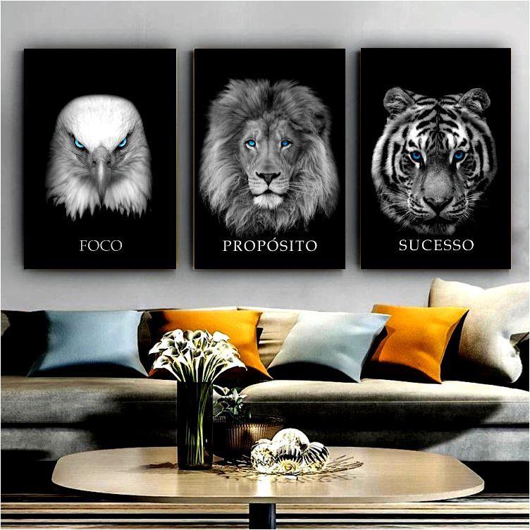 Quadro Leão e Tigre Mesa de Xadrez