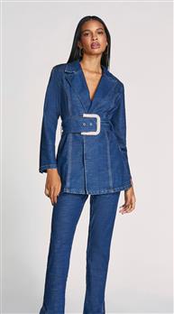 Blazer Morena Rosa Com Fivela Jeans