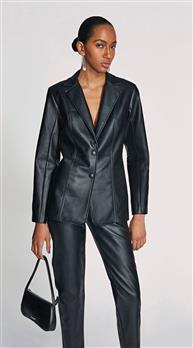 Blazer Morena Rosa Detalhe Botão Preto
