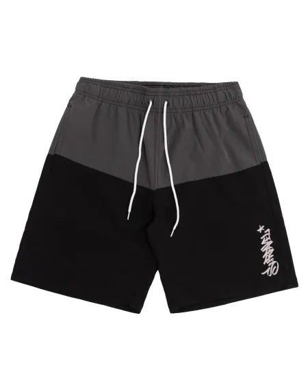 Shorts Tactel Surfavel Tag Surfavel (Preta/ Verde) : Shorts