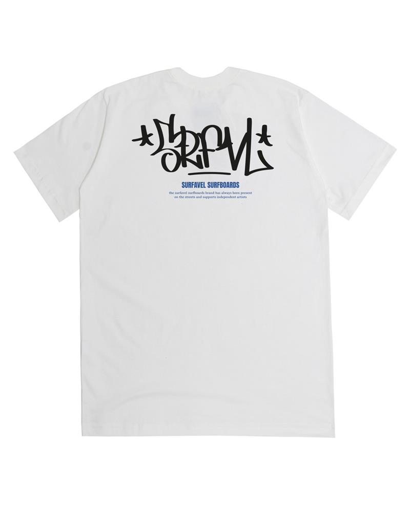 Camiseta Surfavel Handstyle Tag SRFVL (Branca) :