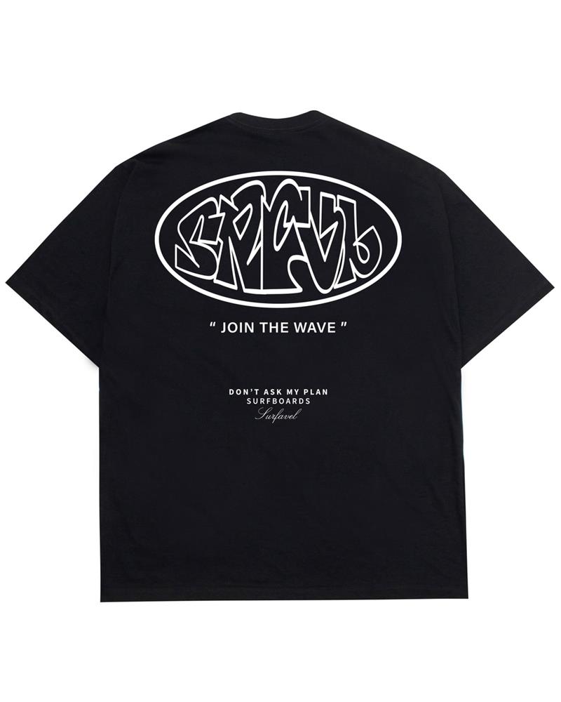 Camiseta Surfavel Oversized Basica Don' Ask My Plan (Preta