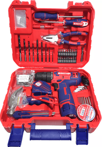 PARAFUSADEIRA E FURADEIRA EMTOP A BATERIA 12V/1,5AH COM 96