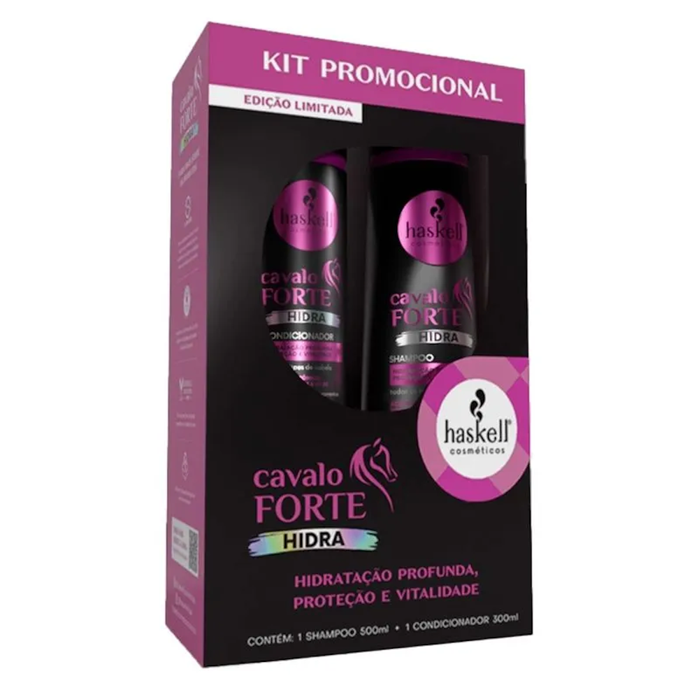KIT HASKELL CAVALO FORTE HIDRA SH.500ML+COND 300ML : Cabelo