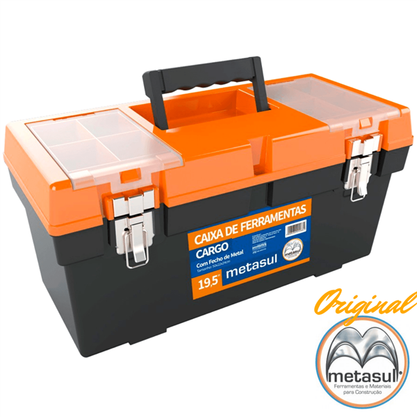 Caixa Para Ferramentas Cargo Metasul 19 Pol - 50x22x24cm