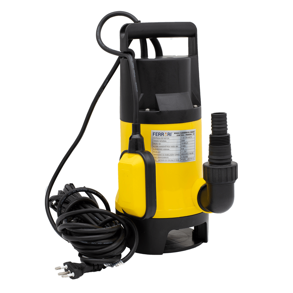 Bomba Submersa 1CV ZXW750-a P/ Àgua Suja 127V Ferrari