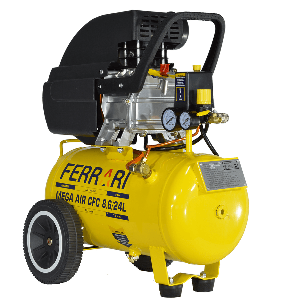 Compressor Ar Mega Air Portátil 8,6pcm/24L 2HP 220V Ferrari