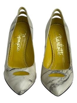 靴 Charlotte Olympia SAPATO CHARLOTTE OLIMPYA COURO MARMORIZADA GELO 36 : Marcas