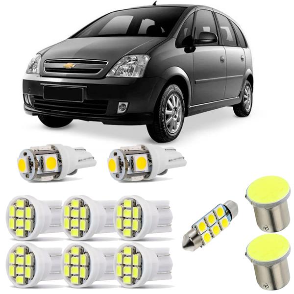 Kit Lâmpadas de Led Pingo Meriva 2003 2004 a 2011 2012 Teto Ré