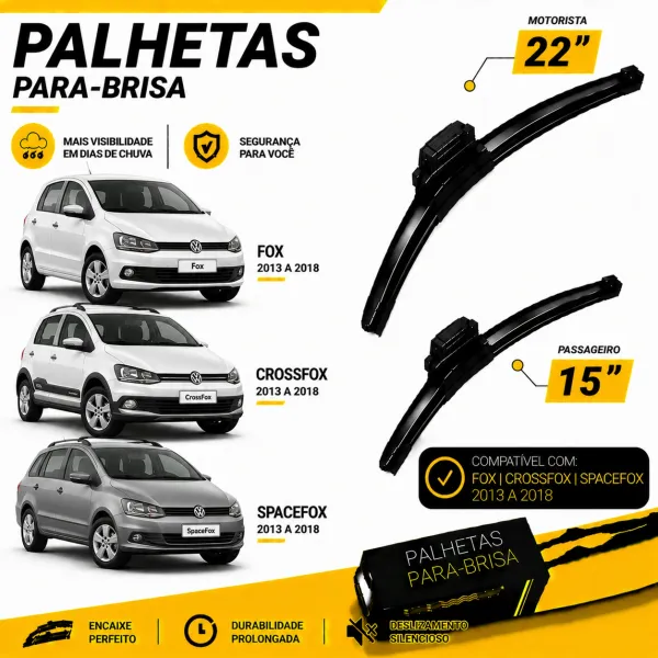 ●AL FOXX Palheta Limpador Parabrisa Fox CrossFox SpaceFox 2013 a 2018 - Par