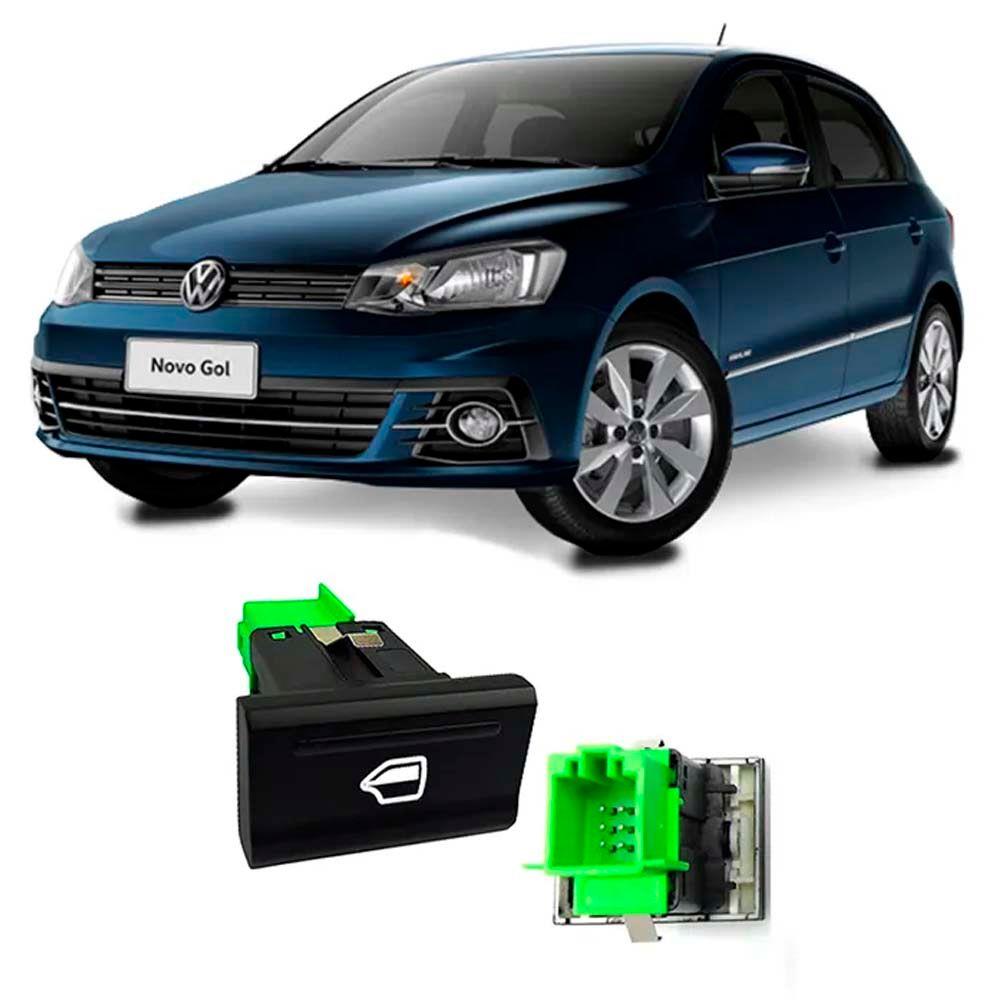 Botão Vidro Elétrico Gol Voyage G7 2017 2018 2019 Fundo Verde 6 Pinos ...