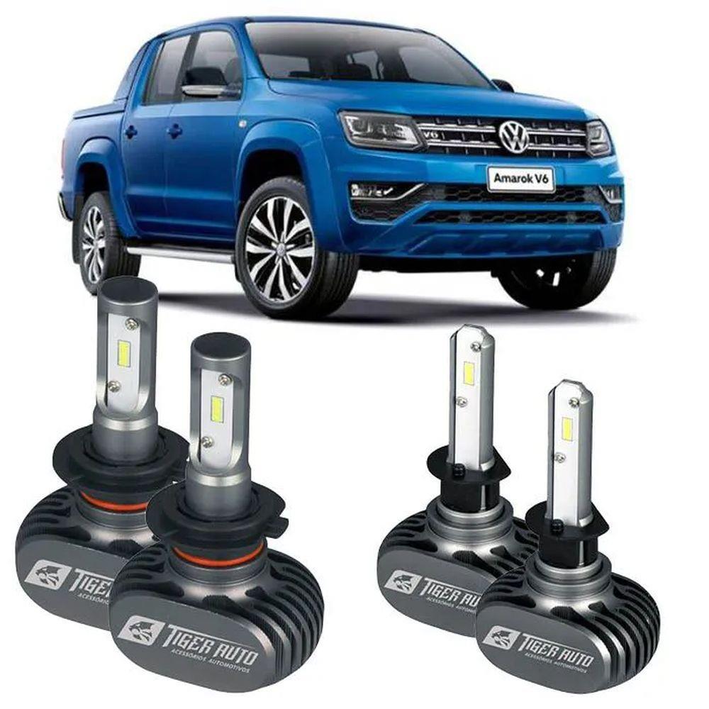 Kit Ultra LED Lâmpada Farol Amarok 2011 a 2019 4000 lumens