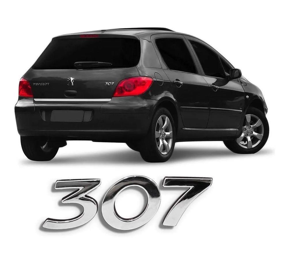 Emblema Adesivo -307 Peugeot Cromado