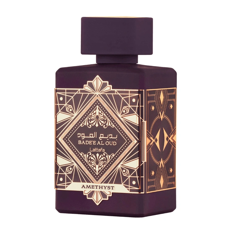 Bade-e Al Oud Amethyst Perfume Unissex EDP 100ml- Perfumes Árabes Lattafa no Atacado