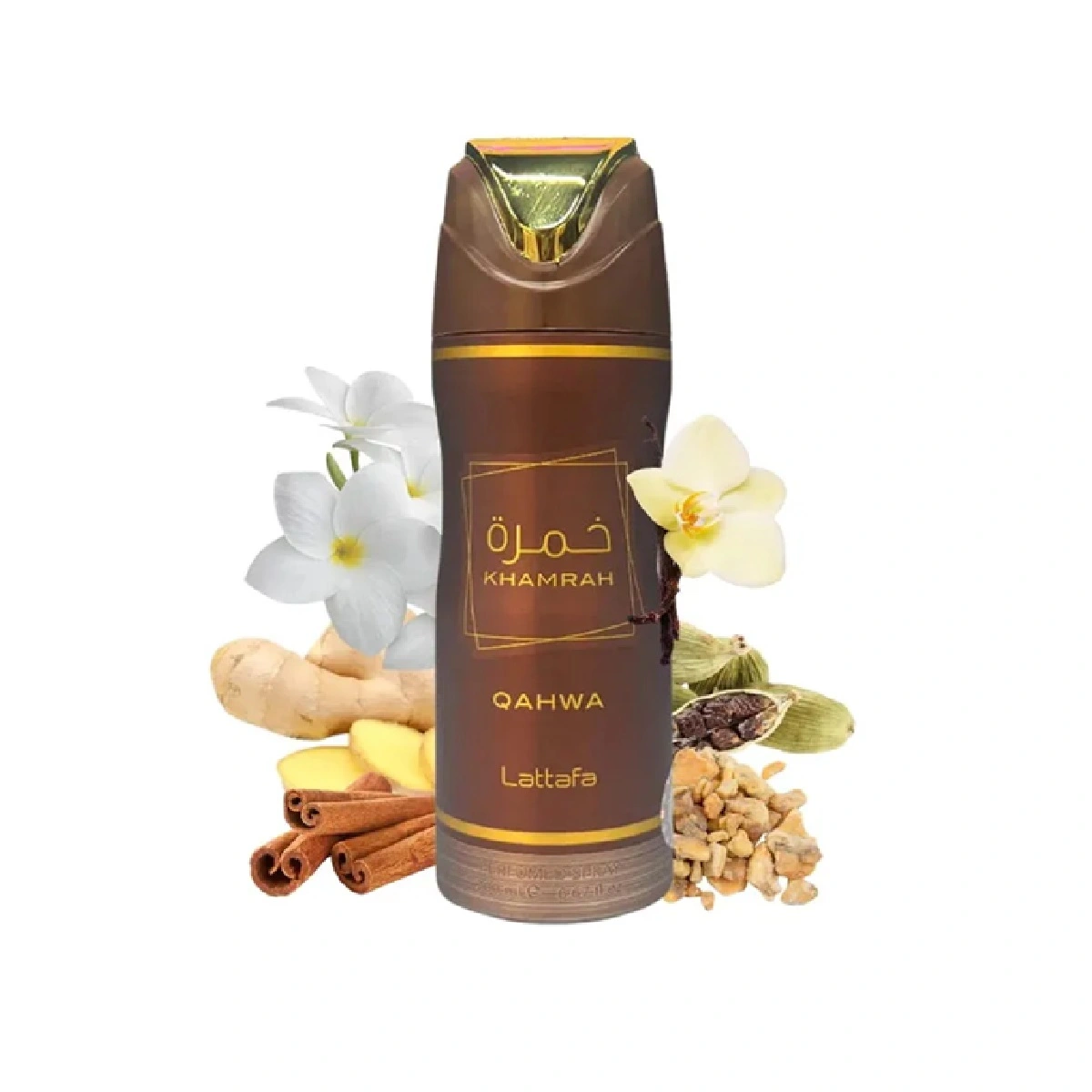 Desodorante Khamrah Qahwa Lattafa Masculino 200ml - Perfumes Árabes Lattafa no Atacado