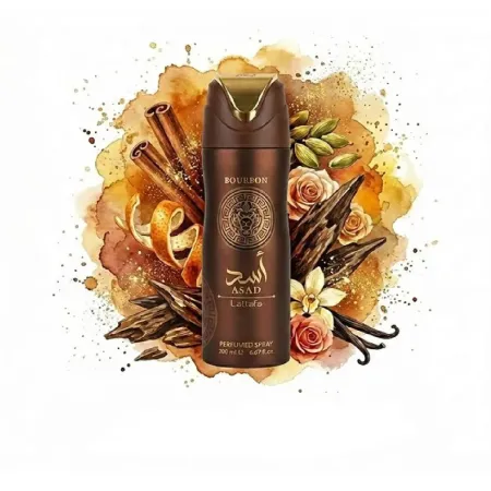 Desodorante Asad Bourbon Lattafa Unisex 200ml - Perfumes Árabes Lattafa no Atacado