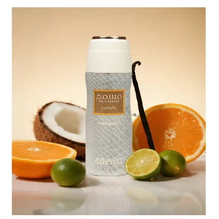 Desodorante Musamam White Intense Lattafa Unisex 200ml - Perfumes Árabes Lattafa no Atacado