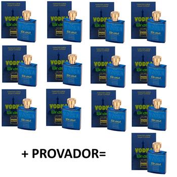KIT COM 12 Vodka Brasil Azul Paris Elysees Perfume Masculino de 100 Ml + PROVADOR - Paris Elysees Atacado