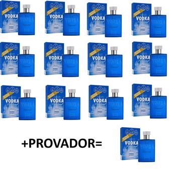 KIT COM 12 Vodka Diamond Paris Elysees Perfume Masculino de 100 Ml + PROVADOR