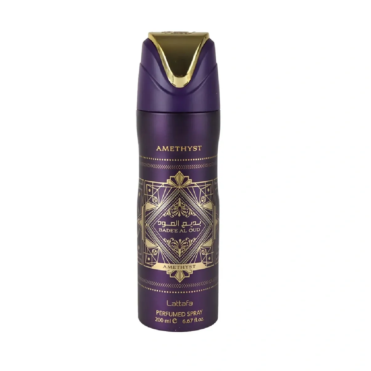 Desodorante BadeE Al Oud Amethyst Lattafa Unisex 200ml - Perfumes Árabes Lattafa no Atacado