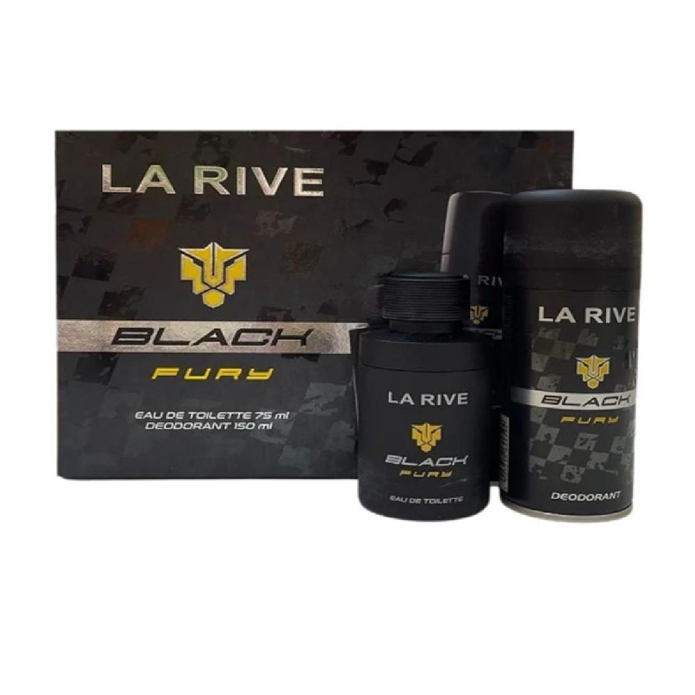 KIT Black Fury La Rive Eau de Toilette 75 ml e Desodorante 150ml- La Rive Atacado