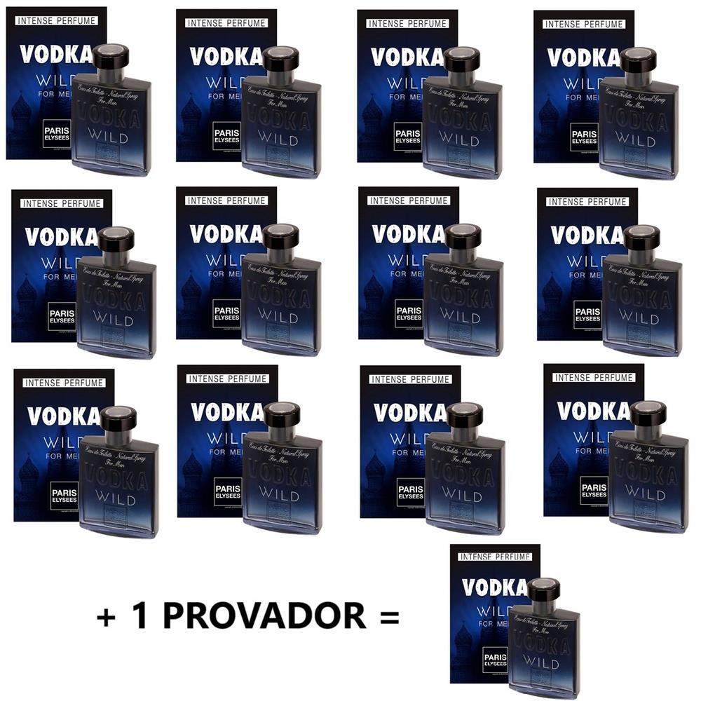 KIT COM 12 Vodka Wild Paris Elysees  + UM PROVADOR 100 Ml - Atacado Paris Elysees
