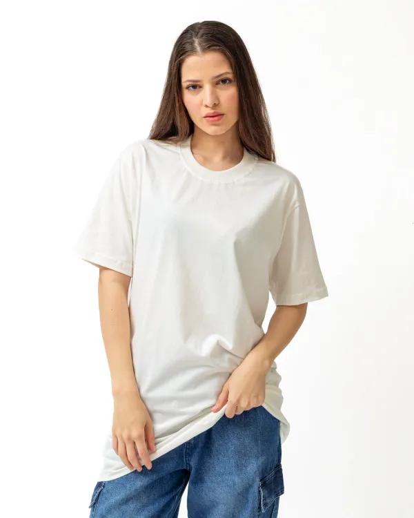 Camiseta Loading Oversized Basica Lisa (Off White) ATACADO
