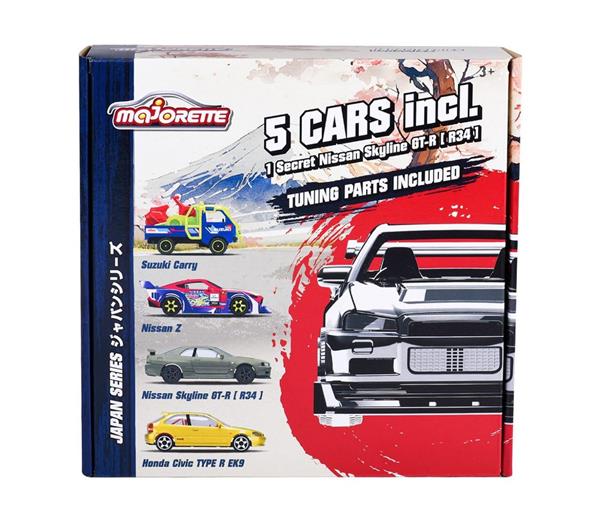 BOX COM 5 CARROS JAPAN SERIES - MIX 3 - COM CARRO SURPRESA